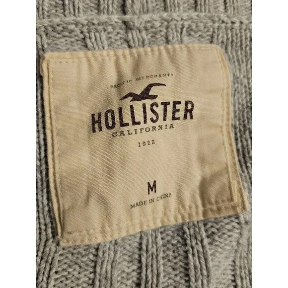 Hollister Sweater Womens M Gray Heather Waterfall Cardigan Cozy Y2K - Picture 7 of 9